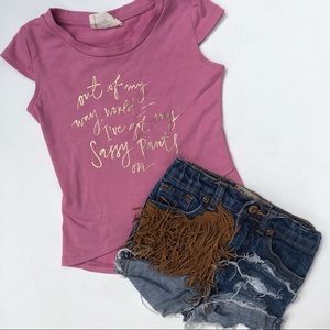 Joyfolie Pink Sassy shirt and customized shorts!